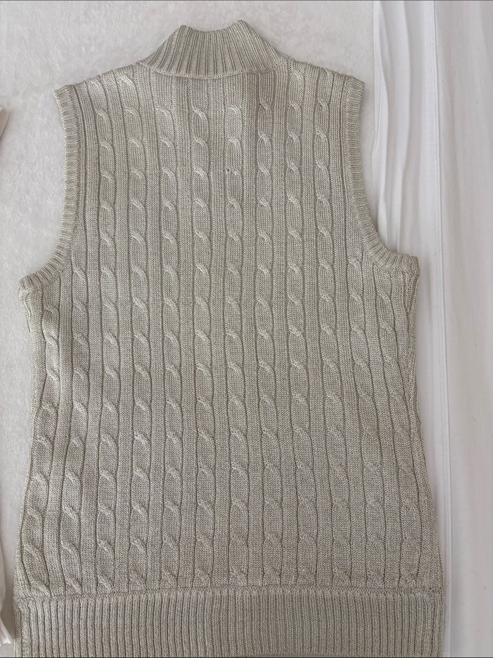 Ralph Lauren Golf White Polo with Metallic Silver Cable-Zip Vest Sz S - Picture 9 of 10